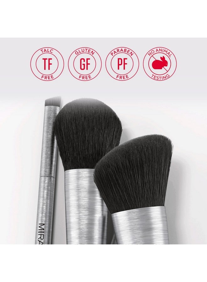 Liner And Brow Duo Brushprofessional & Premium Makeup Beauty Brushesnatural & Crueltyfree Synthetic Bristles Handsculpted Brushed Aluminum Luxury Cosmetic Make Up Brush