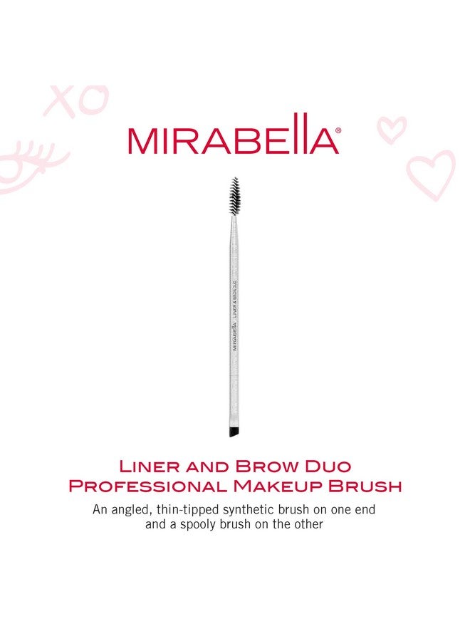 Liner And Brow Duo Brushprofessional & Premium Makeup Beauty Brushesnatural & Crueltyfree Synthetic Bristles Handsculpted Brushed Aluminum Luxury Cosmetic Make Up Brush