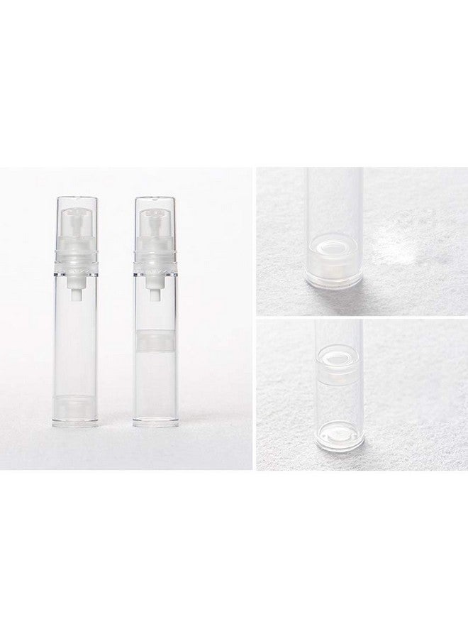 6Pcs 0.5 Oz Clear Airless Pump Bottle Plastic Lotion Vacuum Bottle Press Vials Cosmetic Container Holder For Emulsion Cream Essential Oil Toiletries Empty Refillable