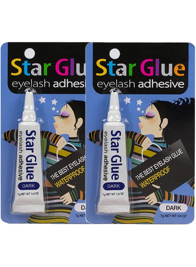 2Packs Of Star Eyelash Glue For Strip Lashes (Dark) 7G (14Oz)