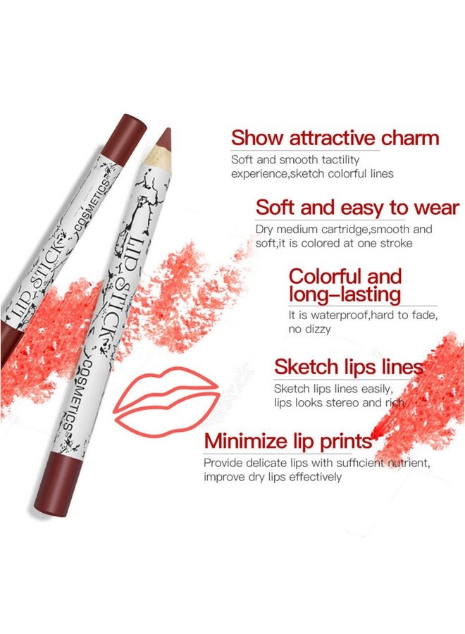 Matte Lip Liner Pencil Professional Long Lasting Lip Liner Pencil Waterproof Lip Liners Pack Of 12