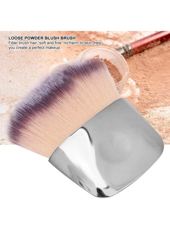 Makeup Brush Mini Cosmetic Brushes Fiber Brush Fluffy Blusher Brushes Makeup Brush Dualuse Loose Powder Blush Brush Beauty Tool Foundation Brush Makeup Tool(Silver)