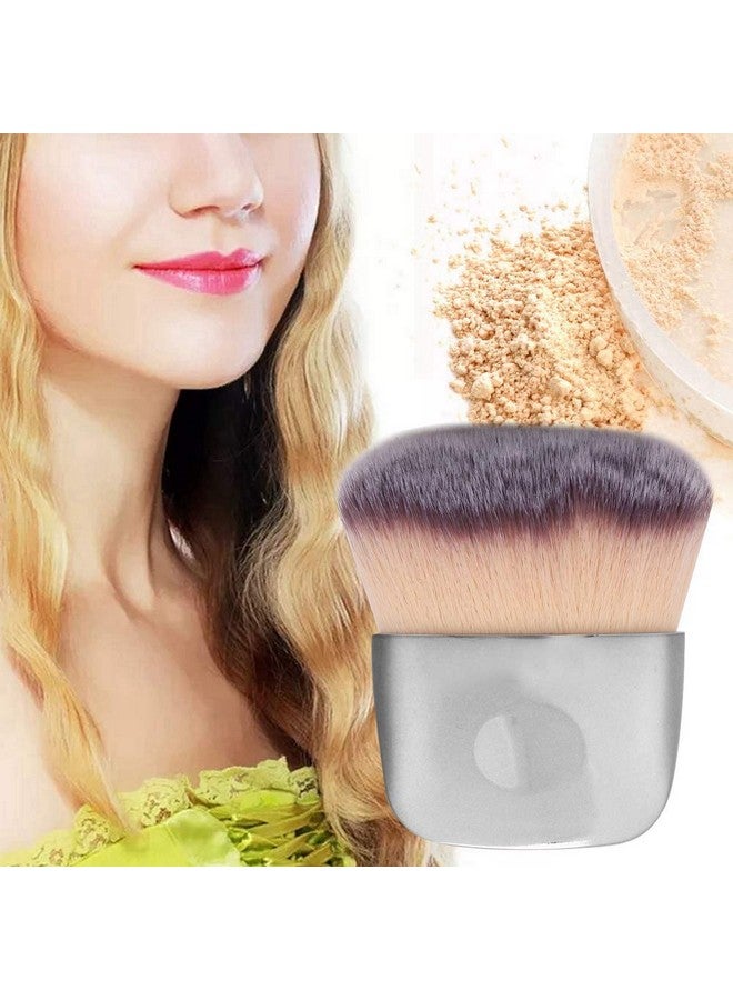 Makeup Brush Mini Cosmetic Brushes Fiber Brush Fluffy Blusher Brushes Makeup Brush Dualuse Loose Powder Blush Brush Beauty Tool Foundation Brush Makeup Tool(Silver)
