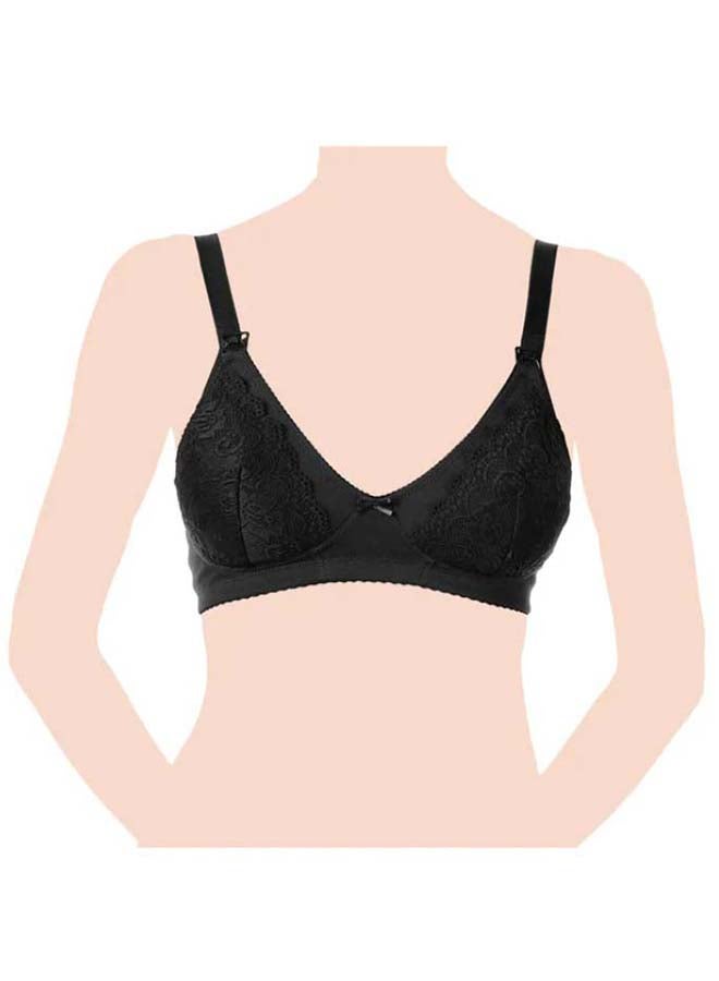 Cotton Stretch Nursing Bra 4D, Black