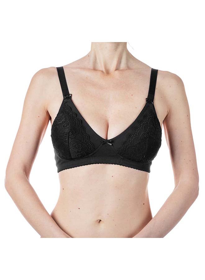 Cotton Stretch Nursing Bra 4D, Black