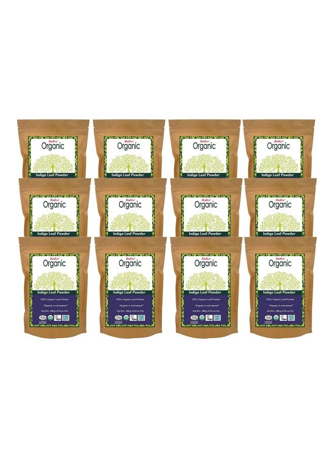 12-Piece Organic Indigo Leaf Powder Set Black 100grams