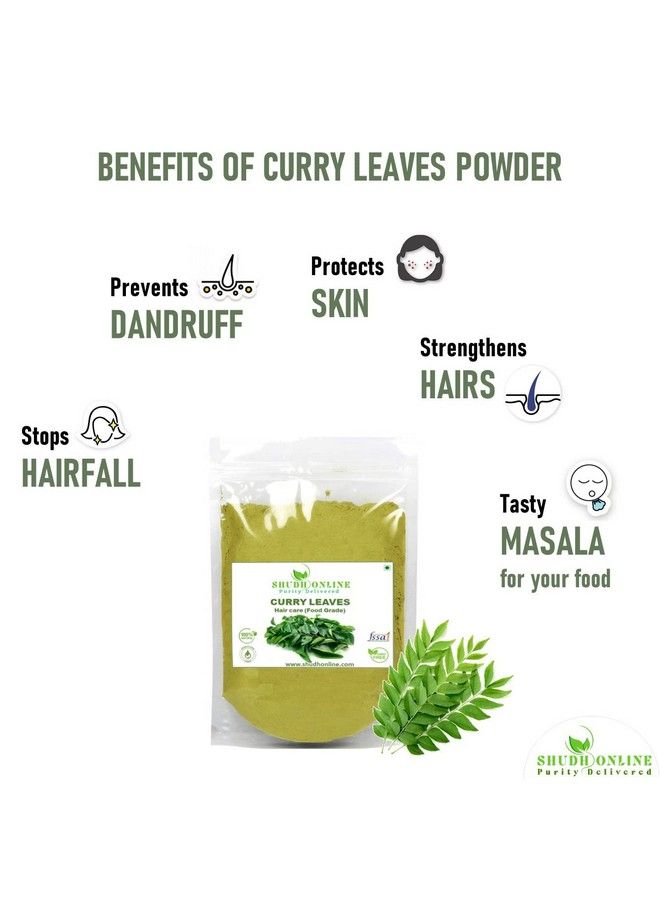 Organic Curry Leaves Powder For Hair Growth (500 Grams) Eating Food Skin Brightening (Fresh Kari Patta Leaf Karuveppilai Powder)