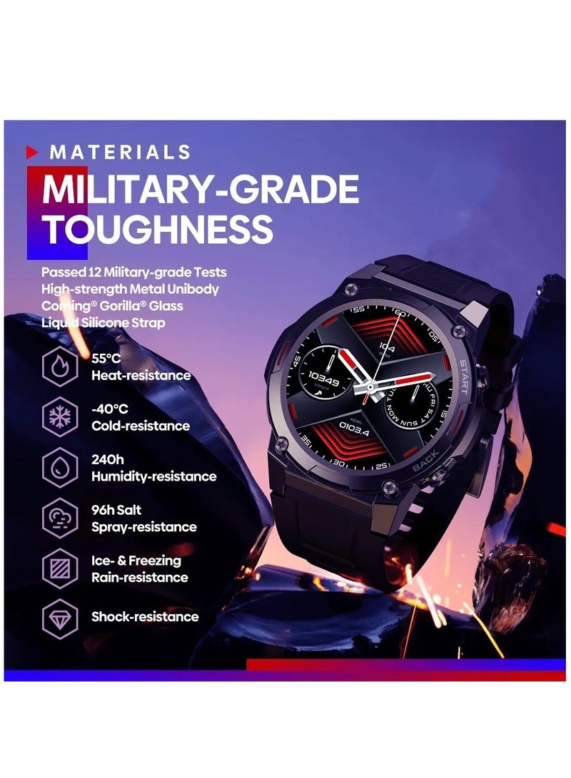 Smart Watch AMOLED Smart Watches for Men with 400 mAh Bluetooth Make/Answer Calls Fitness Modes and  Sleep Modes Multi-app Message Reminder Multi Language