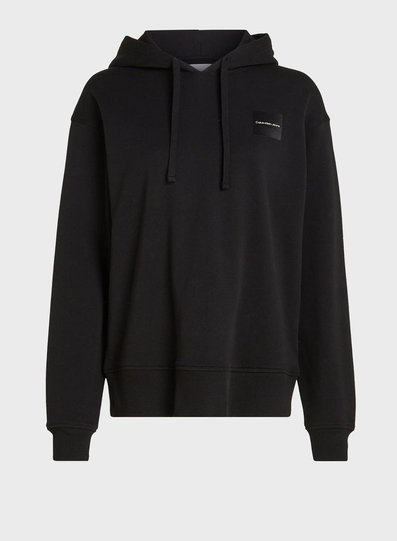 Lace Detail Logo Hoodie