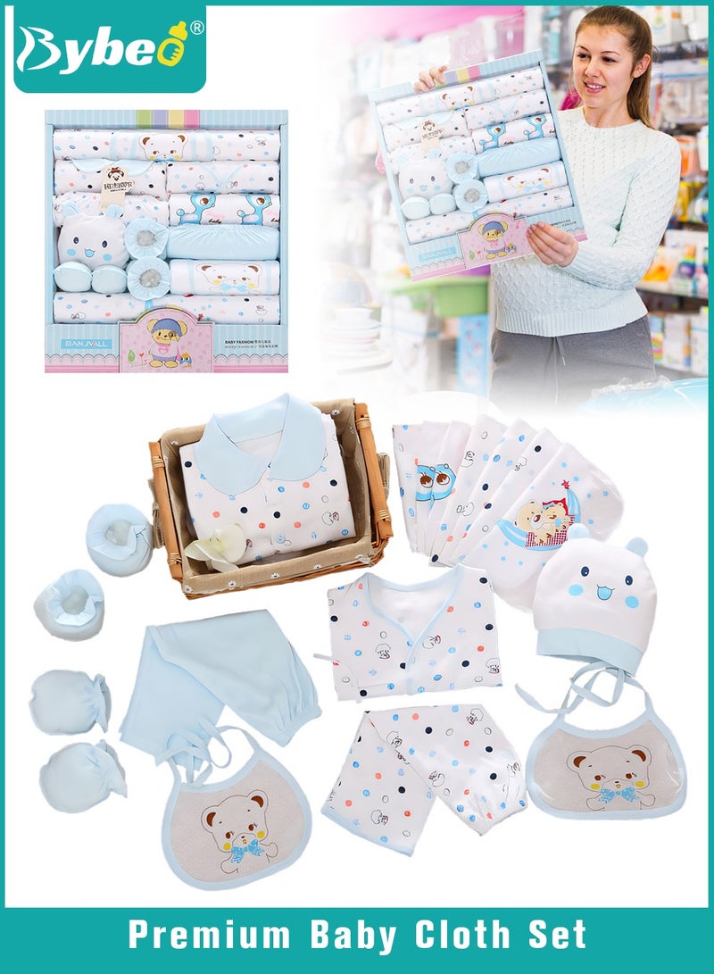 18PCS Newborn Baby Gifts Set, Newborns Layette Gift for Girl Boys, Infant Essential Clothes Accessories, Premium Cotton Babies' Pant and Top Sets, with Beautifully Packaged Boxes and Prints
