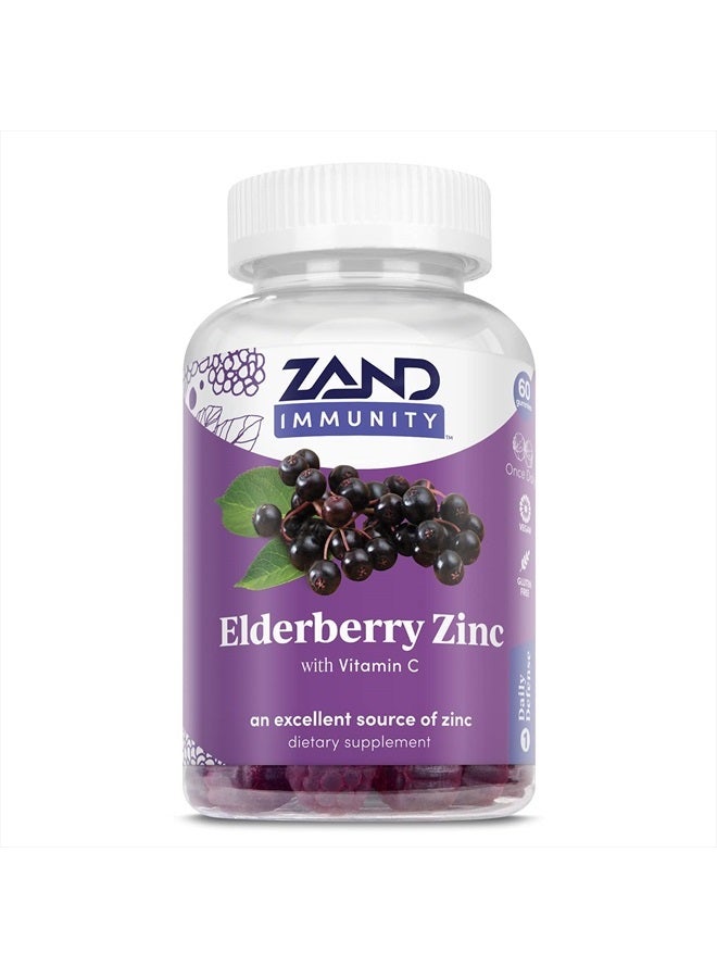 Elderberry Zinc Immunity Gummies with Vitamin C | Year-Round Immune Support for Children & Adults | 60ct, 30 Serv.