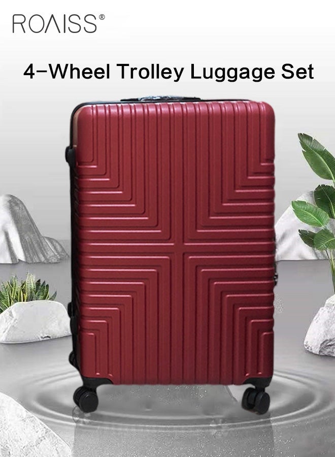 3 Piece Hardshell Luggage Set for Unisex Durable Lightweight Double Universal Wheels Trolley Suitcase for Travel for Men and Women Minimalist Retro Passwords Box Includes 20 24 and 28 Inch