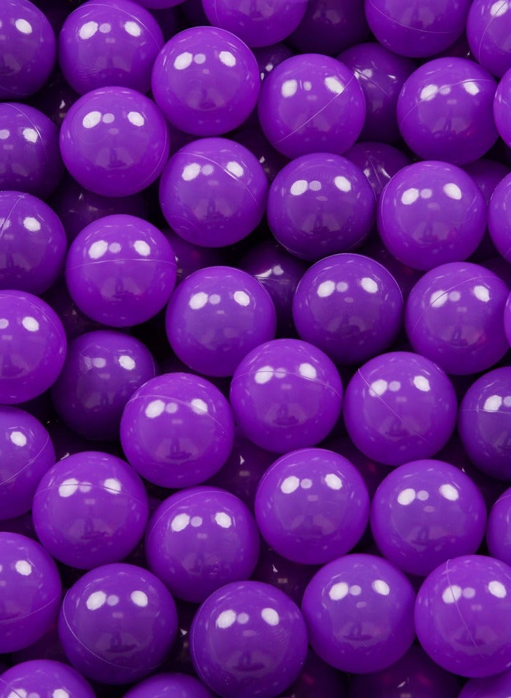 Bright purple Ocean Fun Balls - 100 Pcs Soft Plastic Balls for Kids - Ideal for Tent, Swim Pit, Pool & Bathtub - 7cm