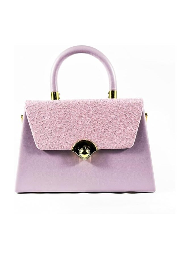 Women's Handbag Crocodile Pattern Shoulder Bag, Luxury Designer Satchel Handbag for Women Girls - Purple