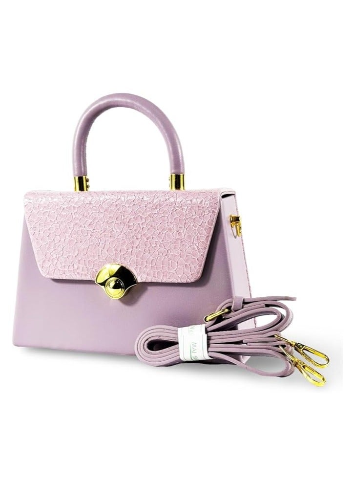 Women's Handbag Crocodile Pattern Shoulder Bag, Luxury Designer Satchel Handbag for Women Girls - Purple
