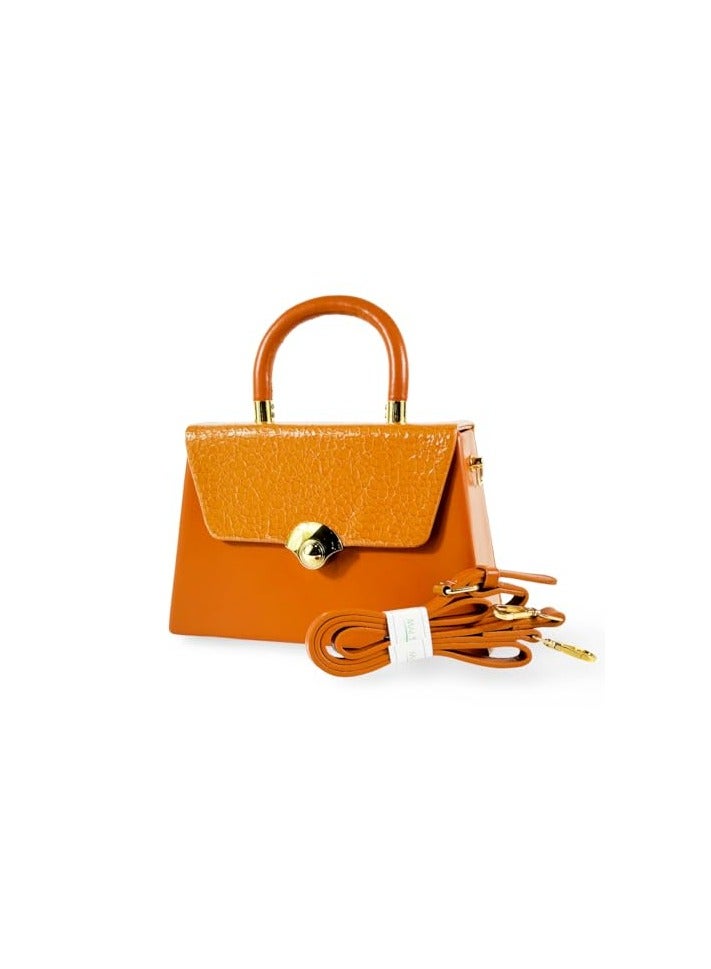 Women's Handbag Crocodile Pattern Shoulder Bag, Luxury Designer Satchel Handbag for Women Girls - Brown