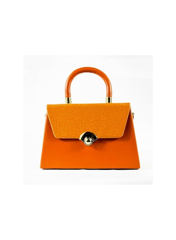 Women's Handbag Crocodile Pattern Shoulder Bag, Luxury Designer Satchel Handbag for Women Girls - Brown