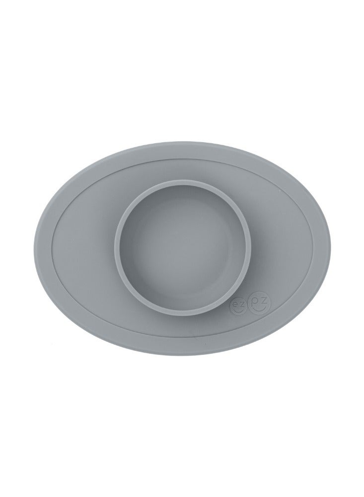 Tiny Bowl - 100% Silicone Suction Bowl - Baby Plate - Kids Plate - Baby Led Weaning - Fits On All Highchair Trays - 4 Months+ - Grey