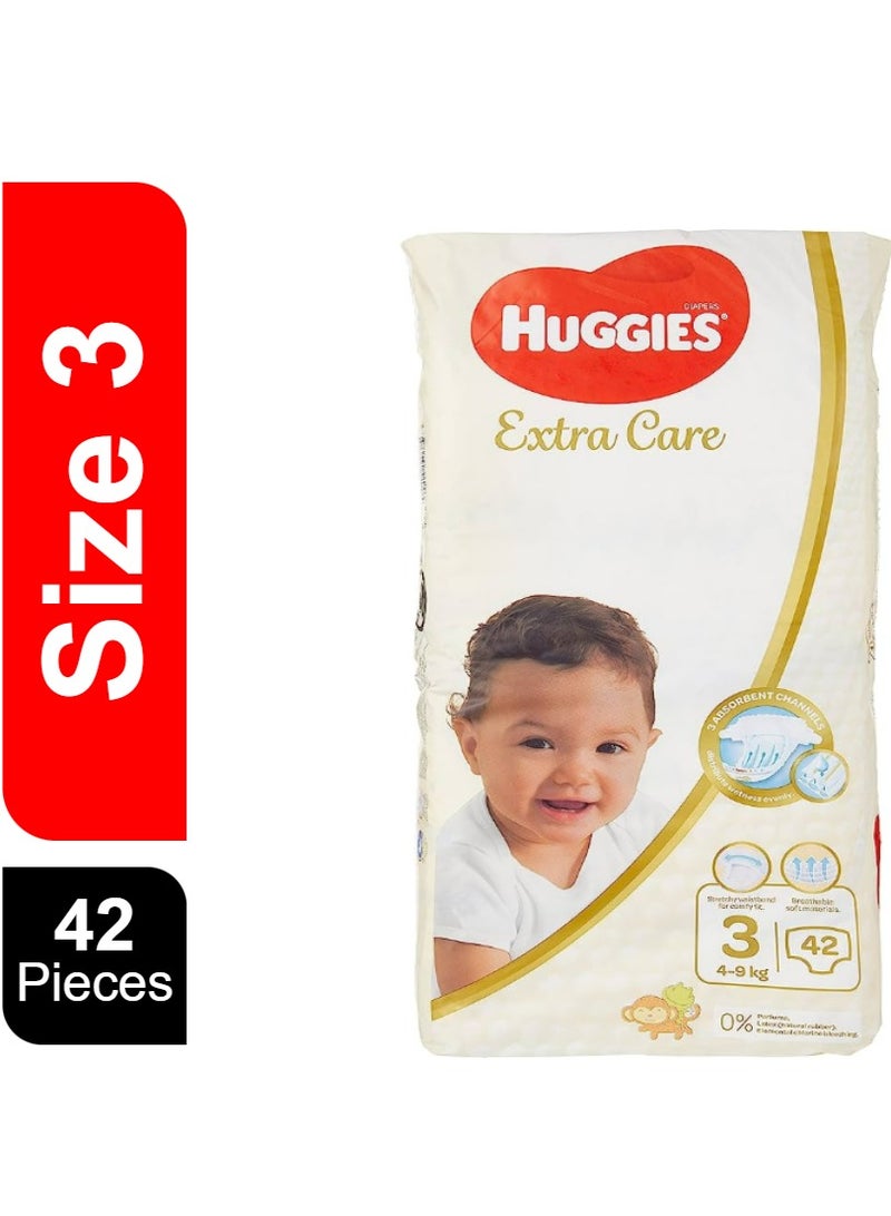 Extra Care, Size 3, 4 - 9 kg, Value Pack, 42 Diapers, Packaging May Vary