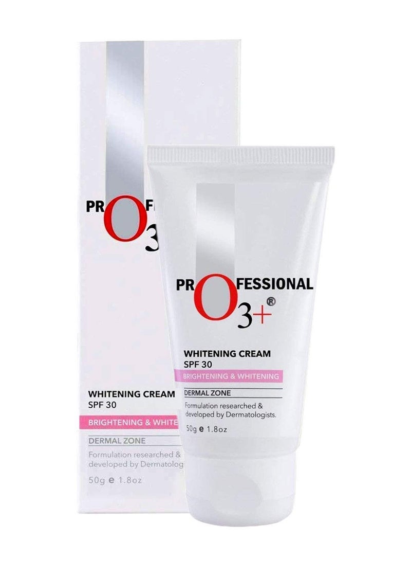 O3+ Whitening Face Cream SPF 30 Sunscreen for Skin Brightening UVA UVB and Sun Tan Protection 50g