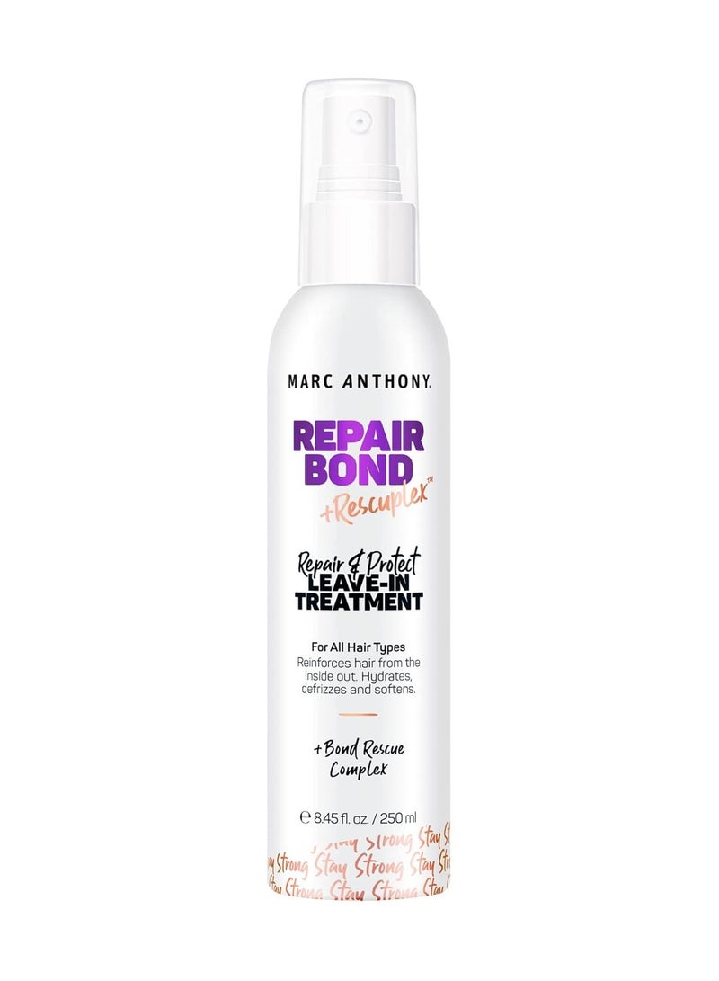 Marc Anthony Repairing Leave-In Treatment, Repair Bond +Rescuplex - Repairs, Strengthens & Maintains Bonds within Hair - Eliminates Frizz, Flyaways & Reduce Breakage - Dry & Damaged Hair