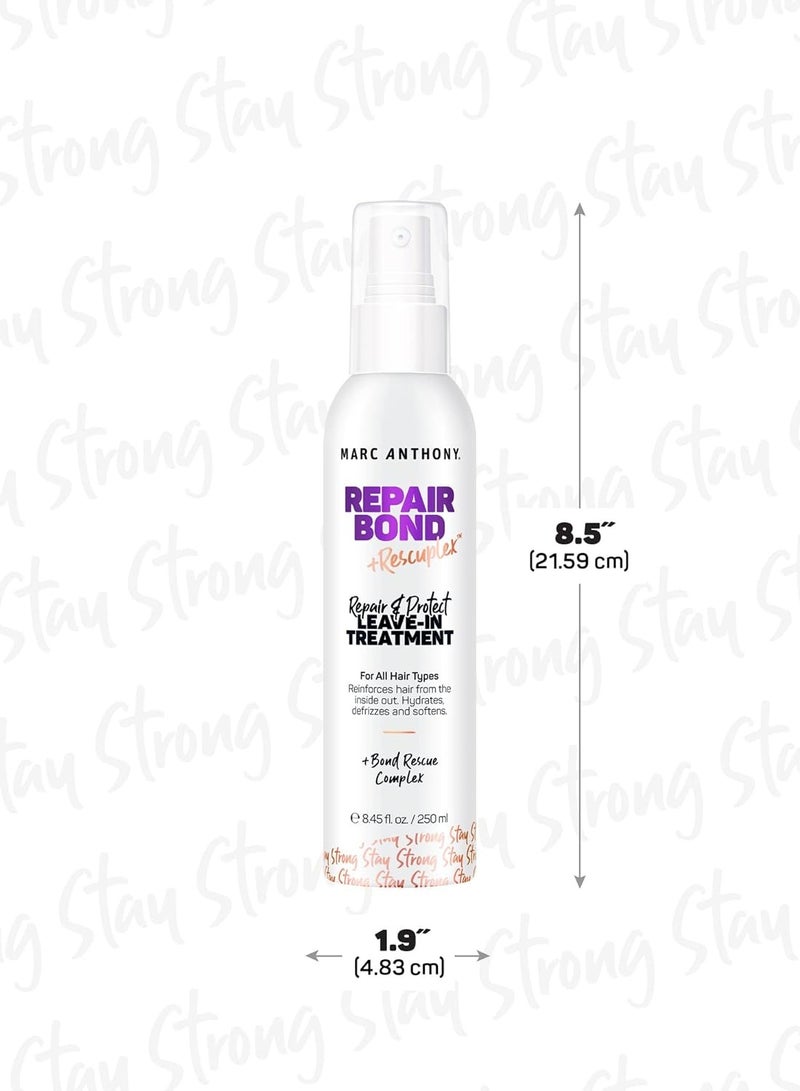 Marc Anthony Repairing Leave-In Treatment, Repair Bond +Rescuplex - Repairs, Strengthens & Maintains Bonds within Hair - Eliminates Frizz, Flyaways & Reduce Breakage - Dry & Damaged Hair