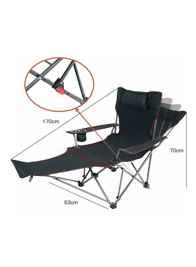 Outdoor Portable Folding Lounge Chair for Both Sitting and Lying Purposes 170*70*53cm