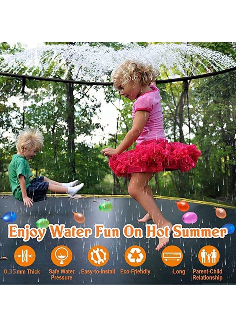Trampoline Sprinkler for Kids, Outdoor Backyard Water Park Fun, Summer Water Sprinkler Toys for Boys and Girls, 15M/49.2FT Long for Ultimate Splash Adventures