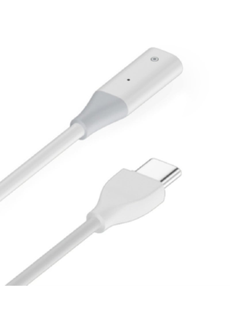 For Apple Pencil 1 USB-C / Type-C to 8 Pin Stylus Charging Cable with Indicator Light, Length:1m(White)