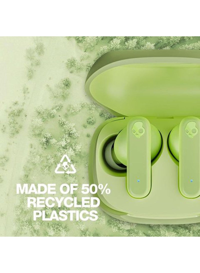Smokin' Buds Wireless Earbuds With Supreme Sound, 50% Renewable Plastics And Microphone, 20 Hours Battery, Bluetooth Earbuds For iPhone, Android, And More Matcha