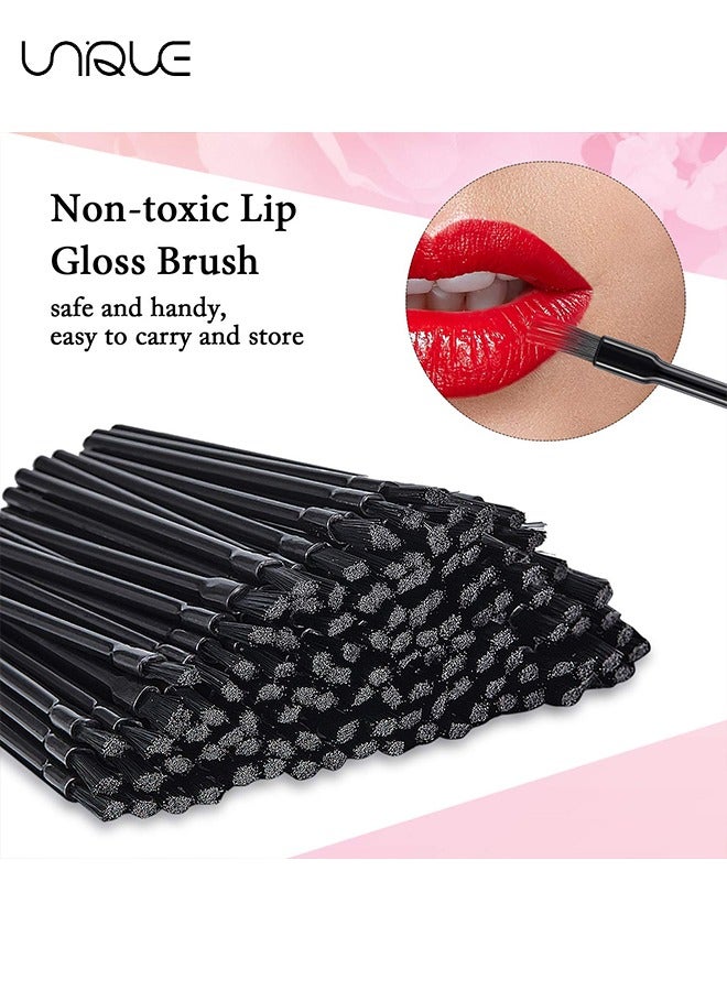 100 Pieces Disposable Lip Brushes, Disposable Lip Gloss Brushes, Lipstick Stick Applicators, Disposable Nail Brushes, Multifunctional Makeup Lip Brushes for Women and Girls