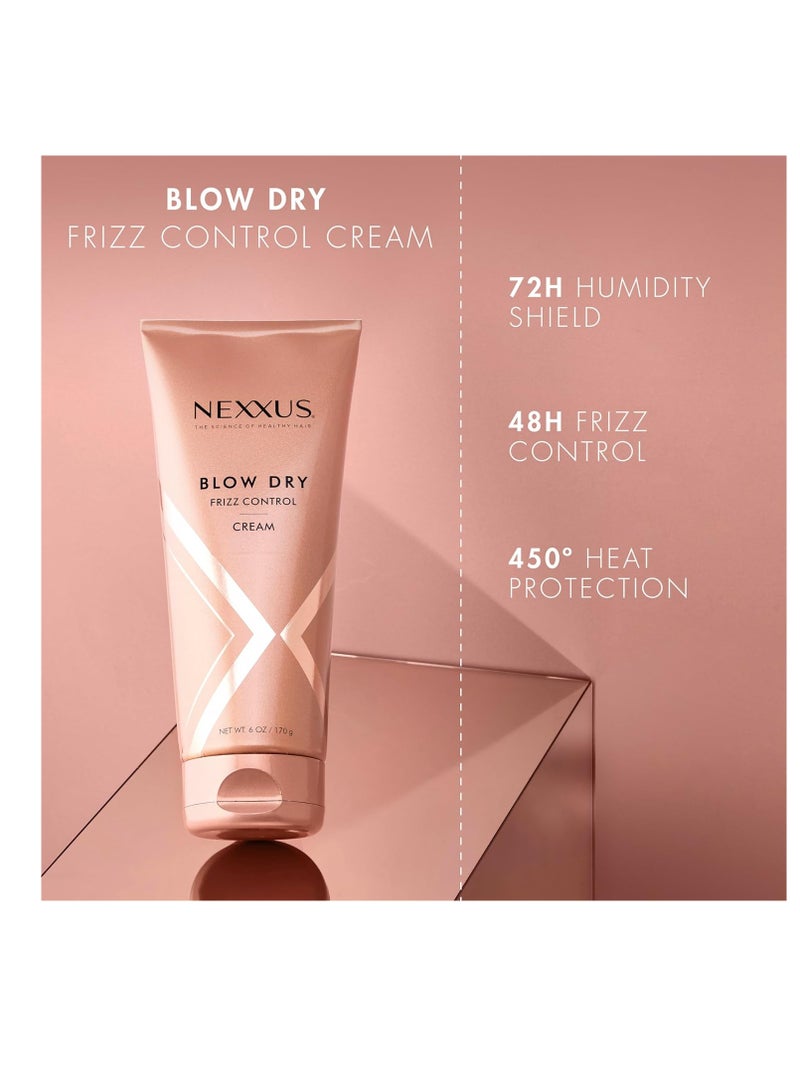 Nexxus Smooth & Full Blow Dry Balm Weightless Style Frizz Control, Volume & Heat Protect Styling Cream for Smooth & Full Hair 6 oz