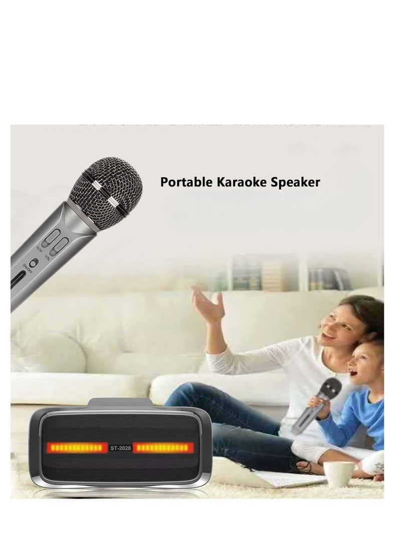 Portable Karaoke Speaker System for Adults Complete with 2 Wireless Microphones Ideal for Home Parties Meetings and Weddings