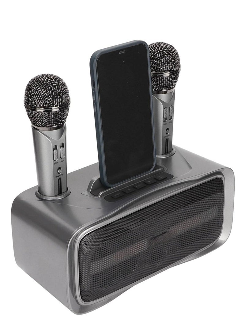 Portable Karaoke Speaker System for Adults Complete with 2 Wireless Microphones Ideal for Home Parties Meetings and Weddings