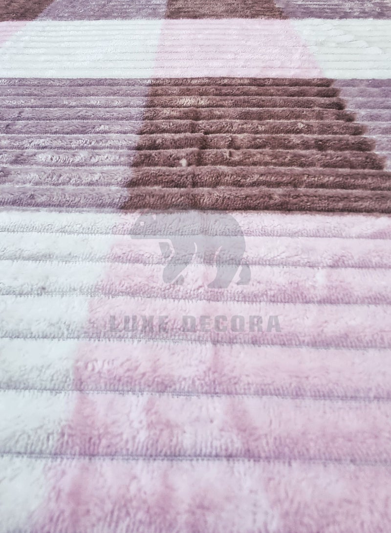 Soft Corel Fleece Blanket Pink/Brown 200x230cm