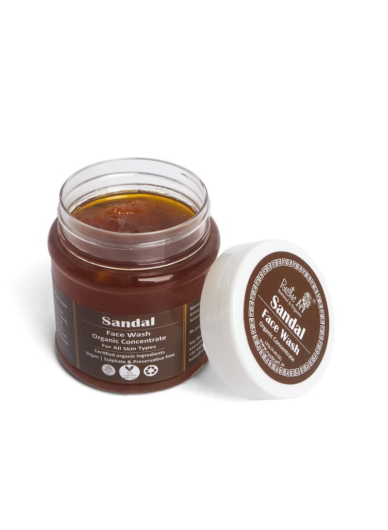 Organic Sandal Face Wash Concentrate 125gm Combination To All Skin Types Deep Cleansing Glowing Skin  125g
