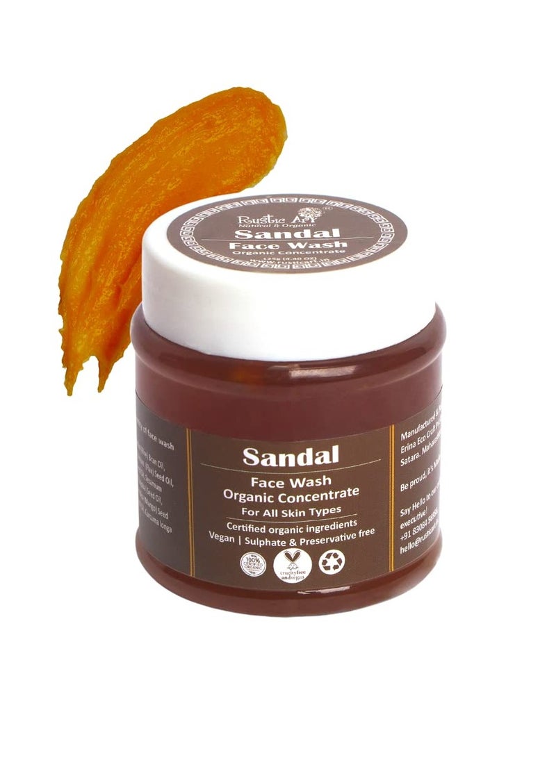 Organic Sandal Face Wash Concentrate 125gm Combination To All Skin Types Deep Cleansing Glowing Skin  125g