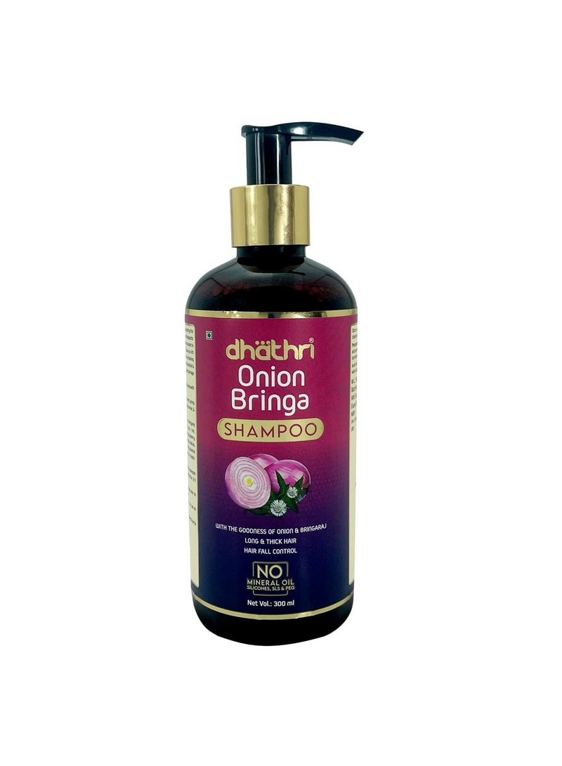 Dhathri Onion Shampoo Promotes Hair Growth and Controls Hair Fall Onion Bhringraj Shampoo to Soothe Scalp Irritations and to Prevent Damage to Hair Follicles 300 ml