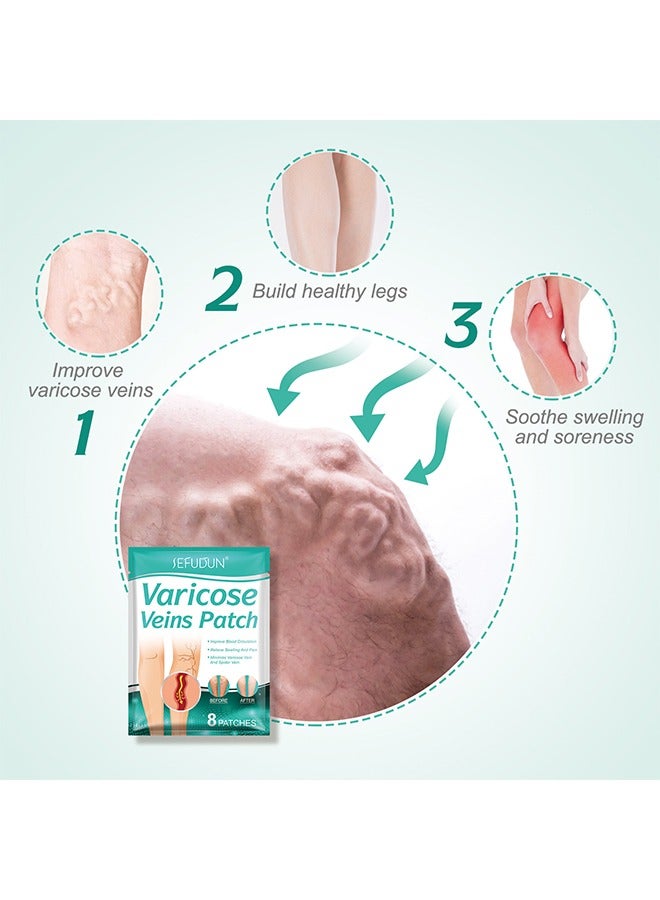 Varicose Veins Patch, Varicose Veins Treatment For Legs, Spider Varicose Vein, Strengthen Capillary Health and Improve Blood Circulation, Improves Blood Circulation, Relieves Leg Fatigue 16 PCS