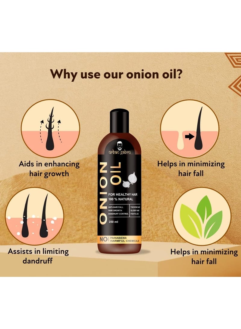 UrbanGabru Onion Oil Made with Natural Ingredients for healthy hair and scalp (250 ml)