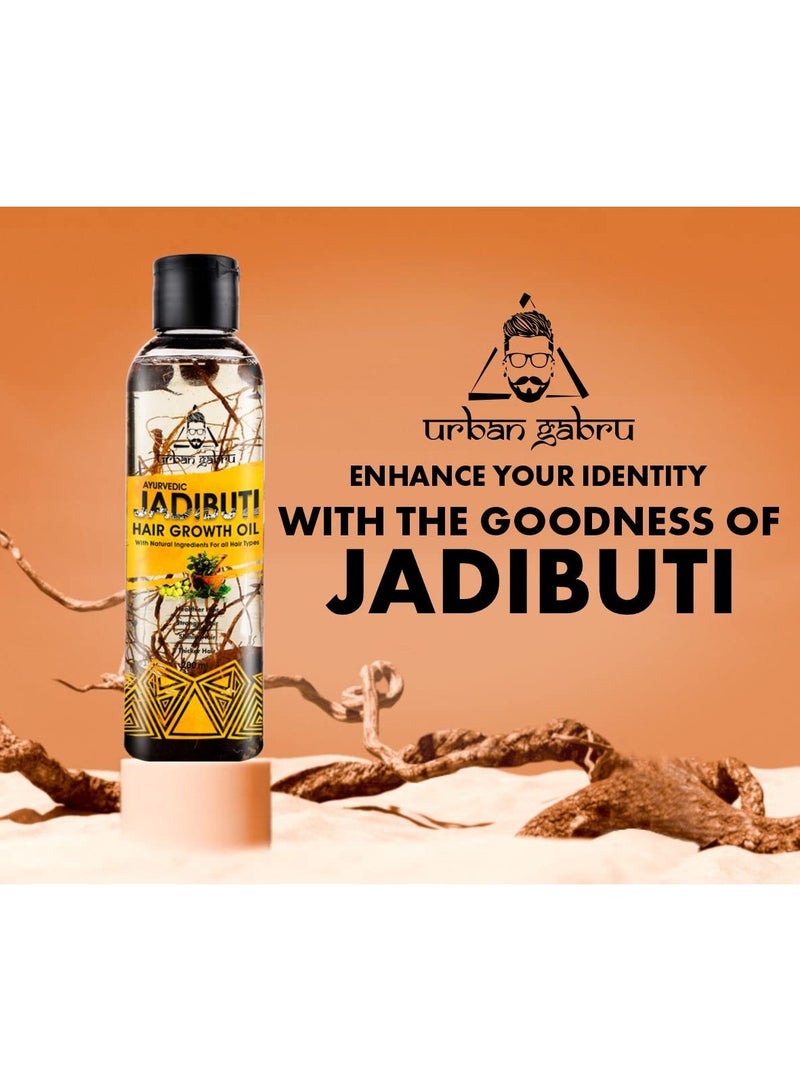 Urbangabru Ayurvedic Jadibuti Hair Oil for Hair Fall Control and Hair Growth with Natural Herb - 200 ml