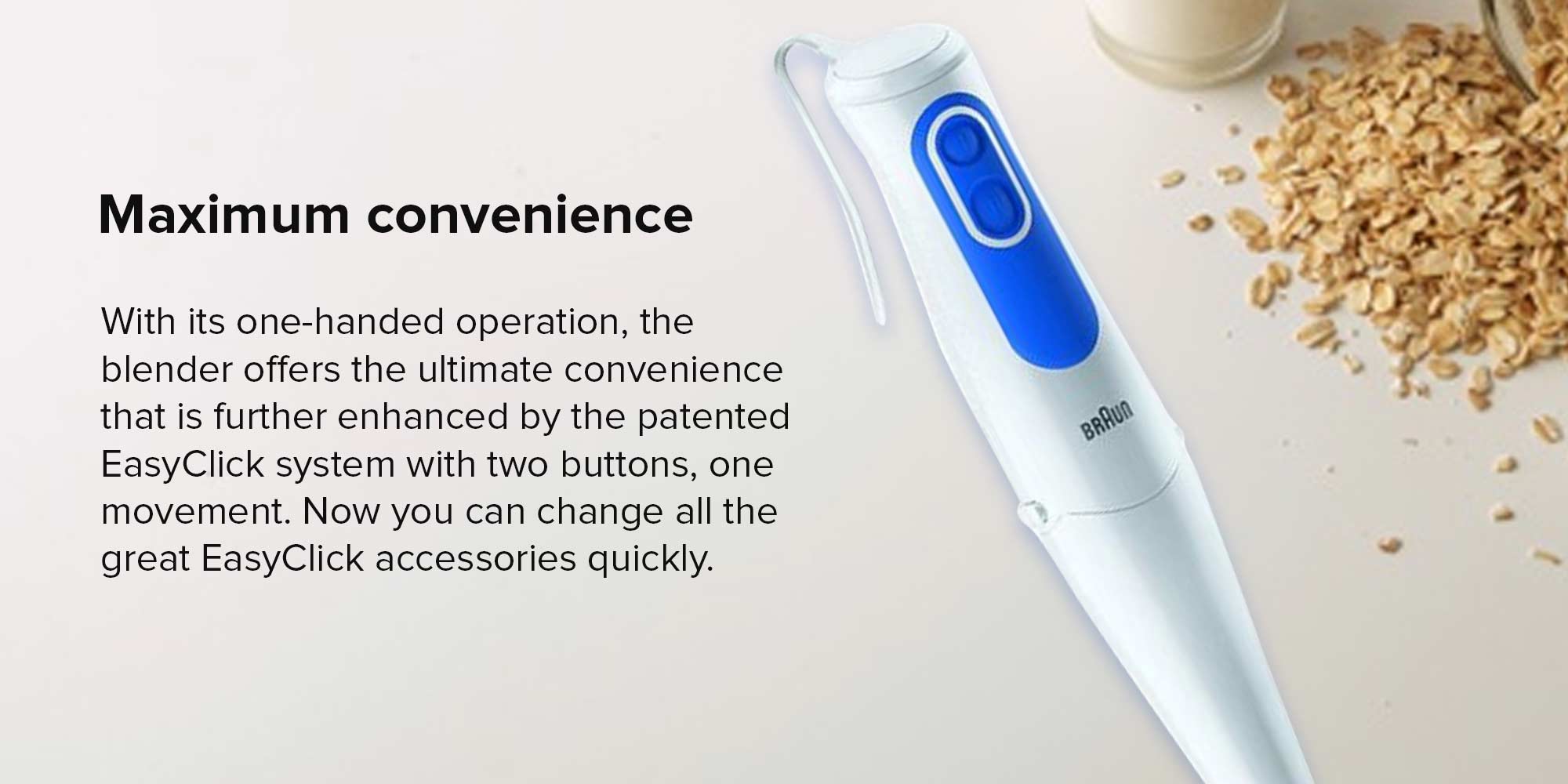 Hand Blender With Beaker Minipimer 3 MQ3000 Smoothie White/Blue/Clear