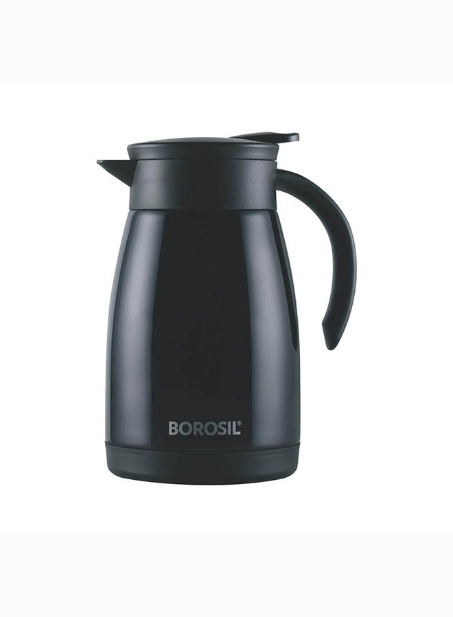 Borosil Vacuum Insulated Stainless Steel Teapot Flask Vacuum Insulated Coffee Pot Black - 750 ml black