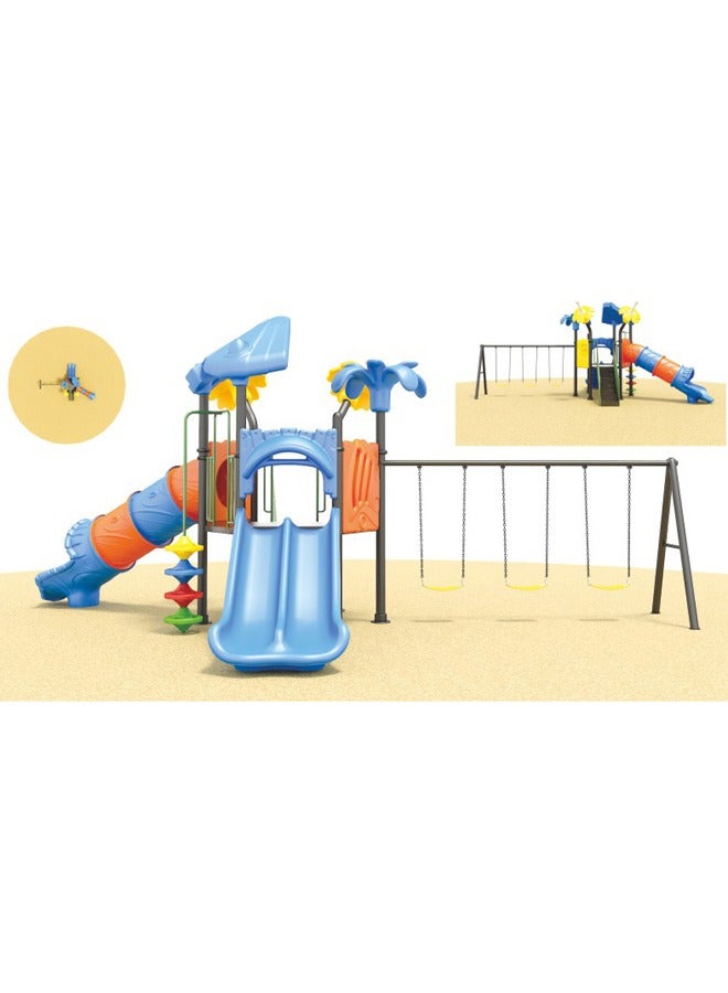 Commercial Kindergarten Children Playground Equipment Plastic Slide Playground Equipment Children Outdoor Playground with Swing