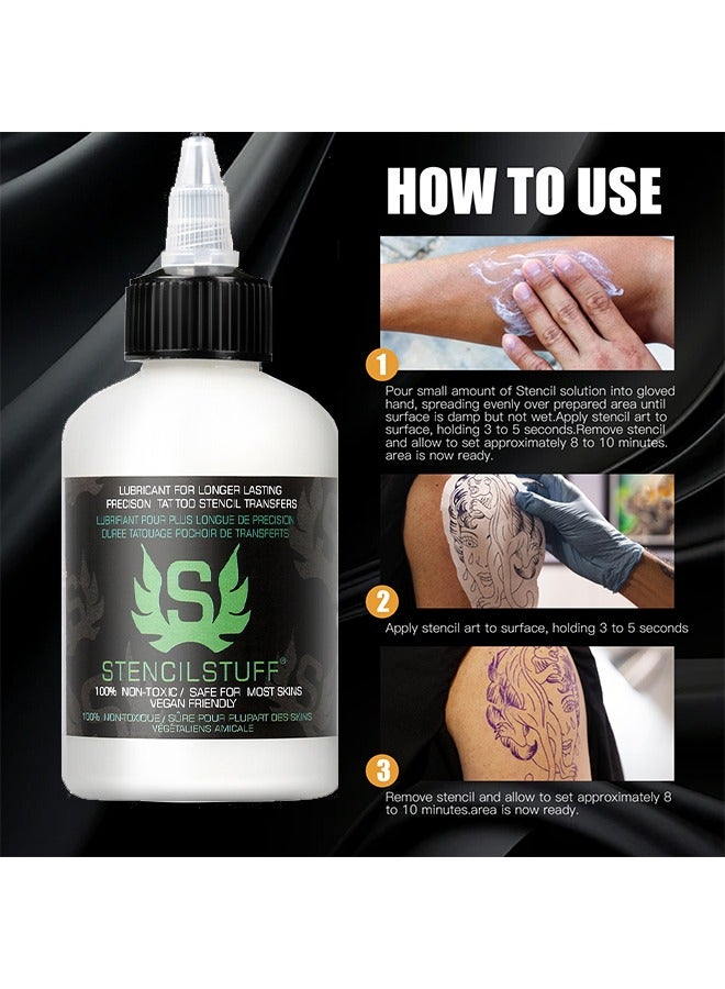 Precision Tattoo Stencil Transfers,Tattoo Hold Lock Solution,Tattoo Stencil Gel for Sharp Dark and Clean Stencils Tattoo Transfer Liquid Designed to Last All Day Tattoo Stencil Stuff Solution 120ml
