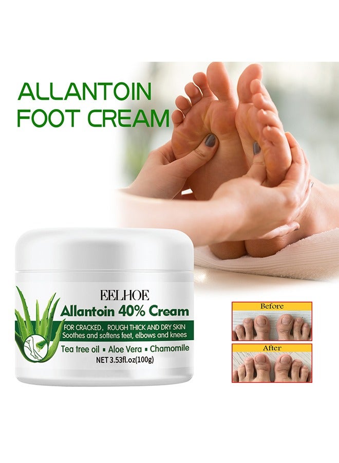 Allantoin 40% Cream100g,Foot Care Cream For Cracked,Rough Thick and Dry Skin Soothes and Softens Feet,Elbows and Knees Hydrating and Moisturizing Foot Care Cream