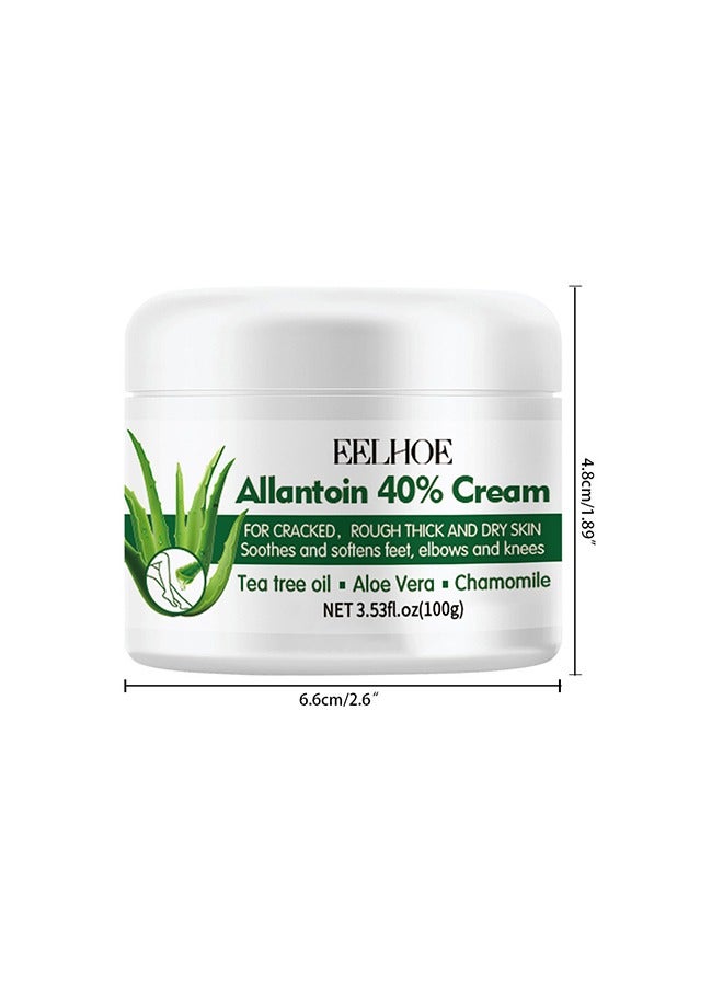 Allantoin 40% Cream100g,Foot Care Cream For Cracked,Rough Thick and Dry Skin Soothes and Softens Feet,Elbows and Knees Hydrating and Moisturizing Foot Care Cream
