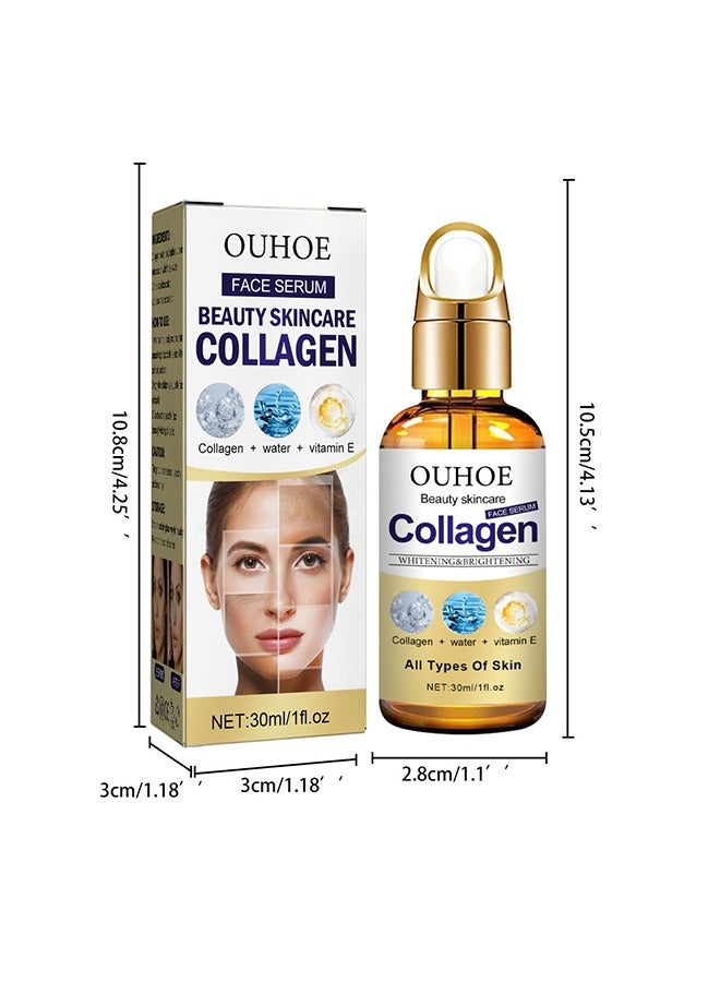 Collagen Face Serum, Has The Effect Of Tightening Pores, Moisturizing The Face, Beauty Skincare And Resisting Wrinkles And Rejuvenating The Skin, Anti-Aging Face Serum 30ml