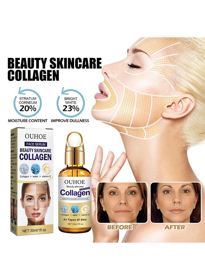 Collagen Face Serum, Has The Effect Of Tightening Pores, Moisturizing The Face, Beauty Skincare And Resisting Wrinkles And Rejuvenating The Skin, Anti-Aging Face Serum 30ml