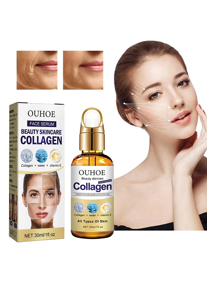 Collagen Face Serum, Has The Effect Of Tightening Pores, Moisturizing The Face, Beauty Skincare And Resisting Wrinkles And Rejuvenating The Skin, Anti-Aging Face Serum 30ml